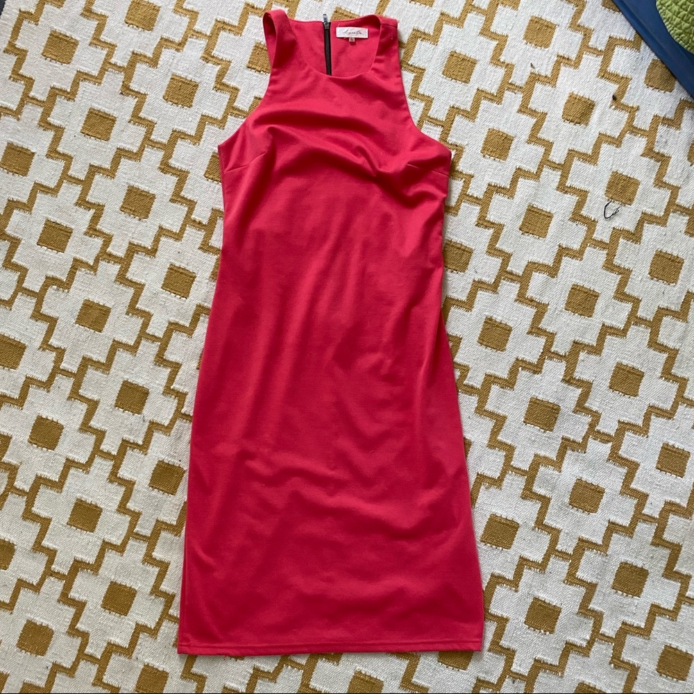 Coral midi dress